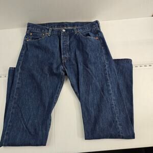 Levi's 501 button fly jeans 36x34 blue mens medium wash 6630